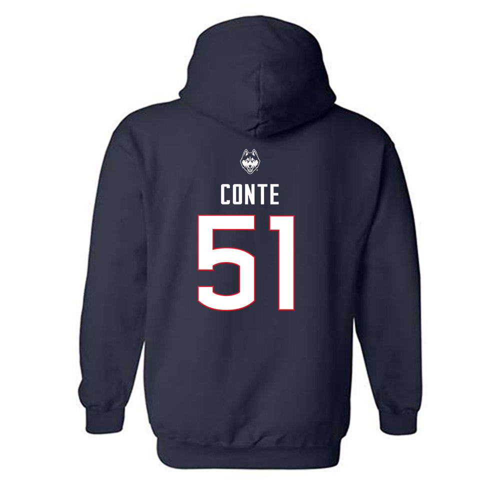 UConn - NCAA Baseball : Giovanni Conte - Hooded Sweatshirt Sports Shersey