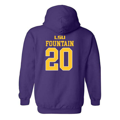 LSU - NCAA Men's Basketball : Derek Fountain - Hooded Sweatshirt Sports Shersey