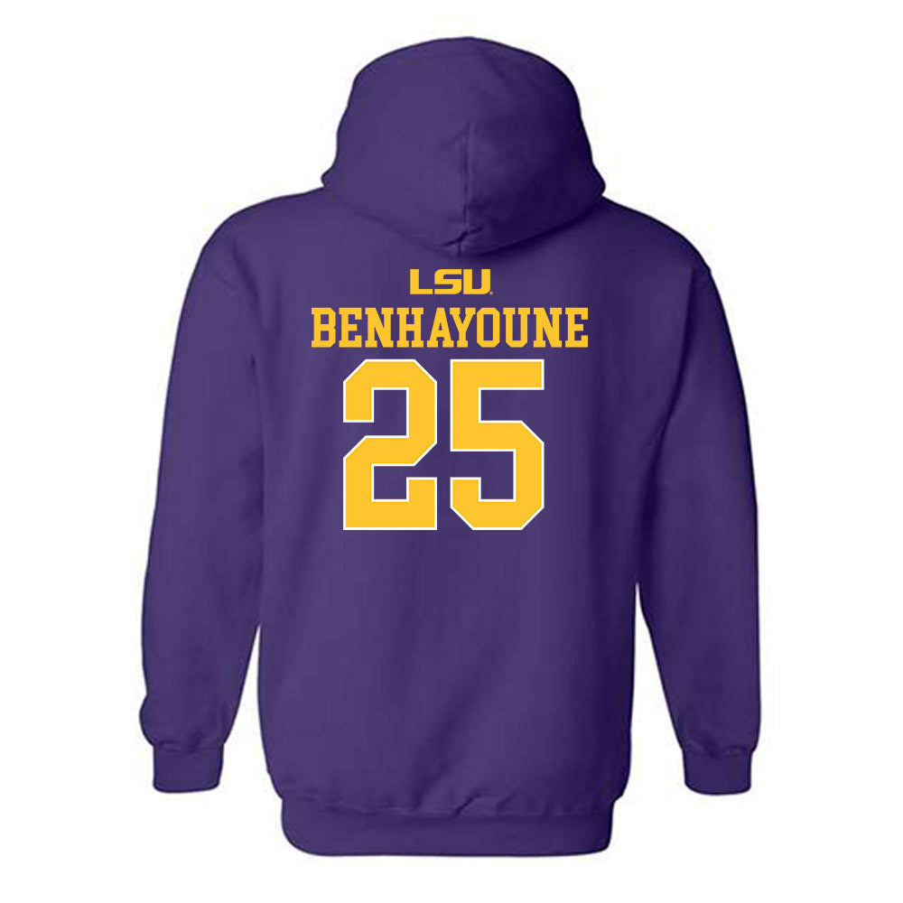 LSU - NCAA Men's Basketball : Adam Benhayoune - Hooded Sweatshirt Sports Shersey