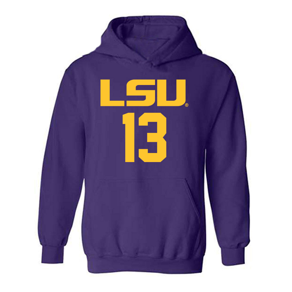 LSU - NCAA Men's Basketball : Jalen Reed - Hooded Sweatshirt Classic Shersey