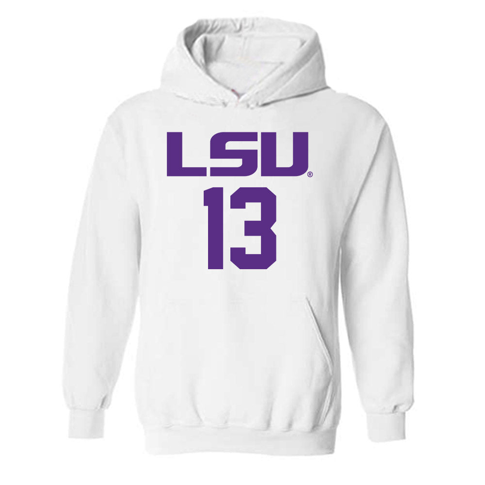 LSU - NCAA Men's Basketball : Jalen Reed - Hooded Sweatshirt Classic Shersey