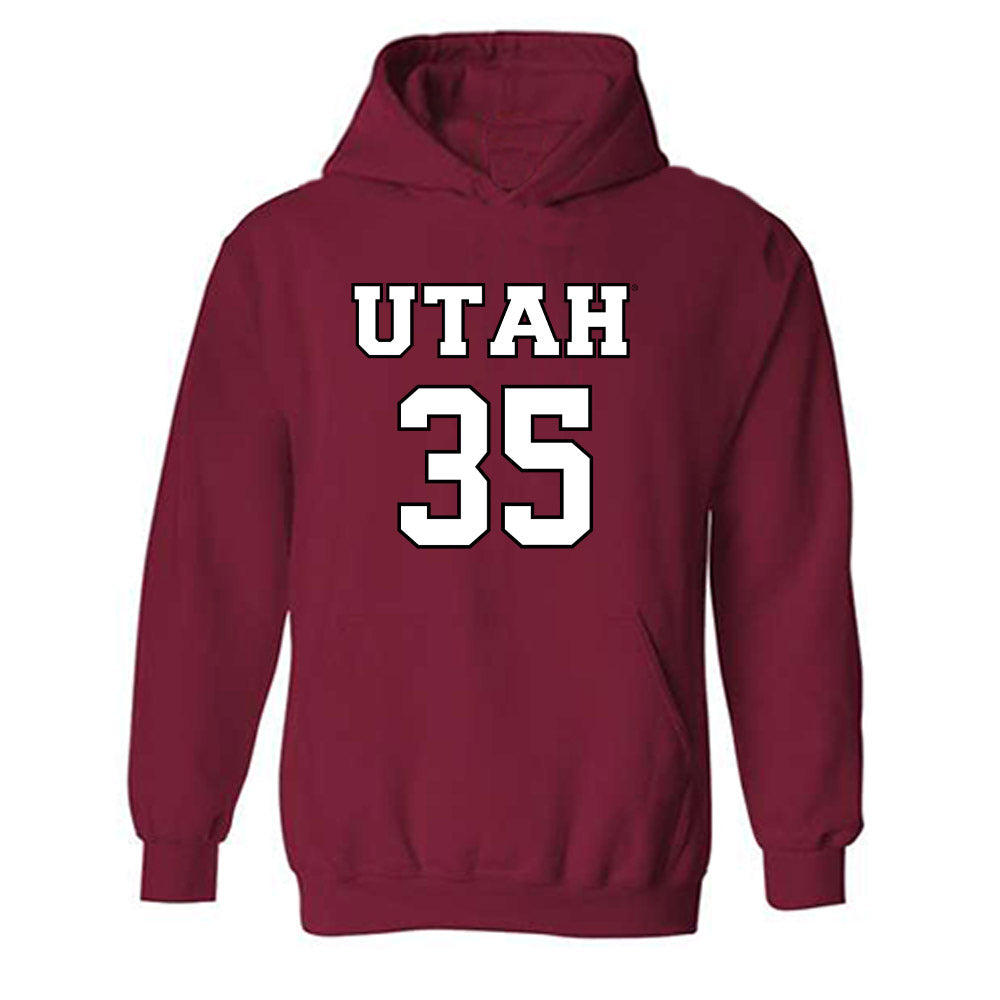 Utah - NCAA Men's Basketball : Branden Carlson - Hooded Sweatshirt Classic Shersey