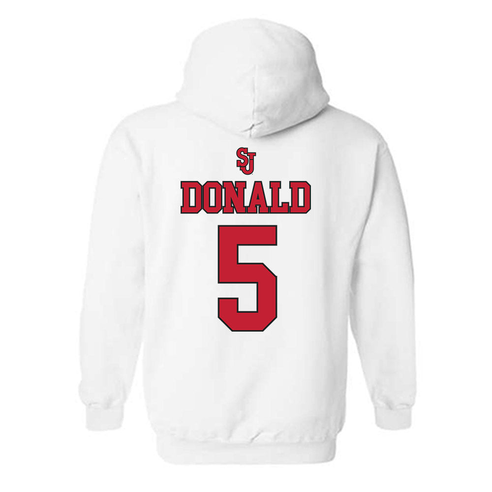 St. Johns - NCAA Women's Basketball : Jailah Donald - Hooded Sweatshirt Sports Shersey
