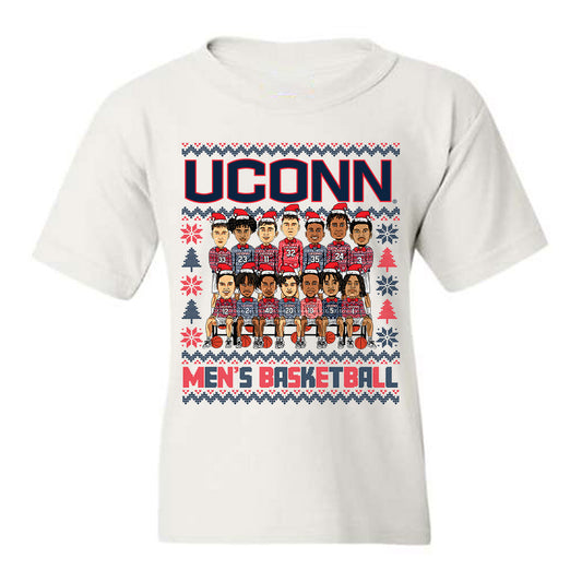 UConn - NCAA Men's Basketball : Holiday Team Caricature Youth T-Shirt