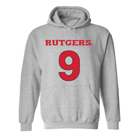 Rutgers - NCAA Men's Basketball : Oskar Palmquist - Hooded Sweatshirt Classic Shersey