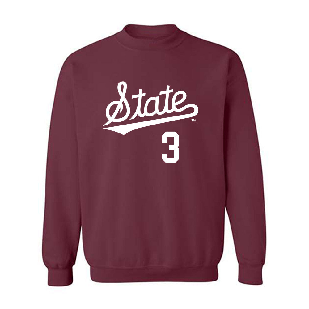 Mississippi State - NCAA Baseball : David Mershon - Crewneck Sweatshirt Classic Shersey