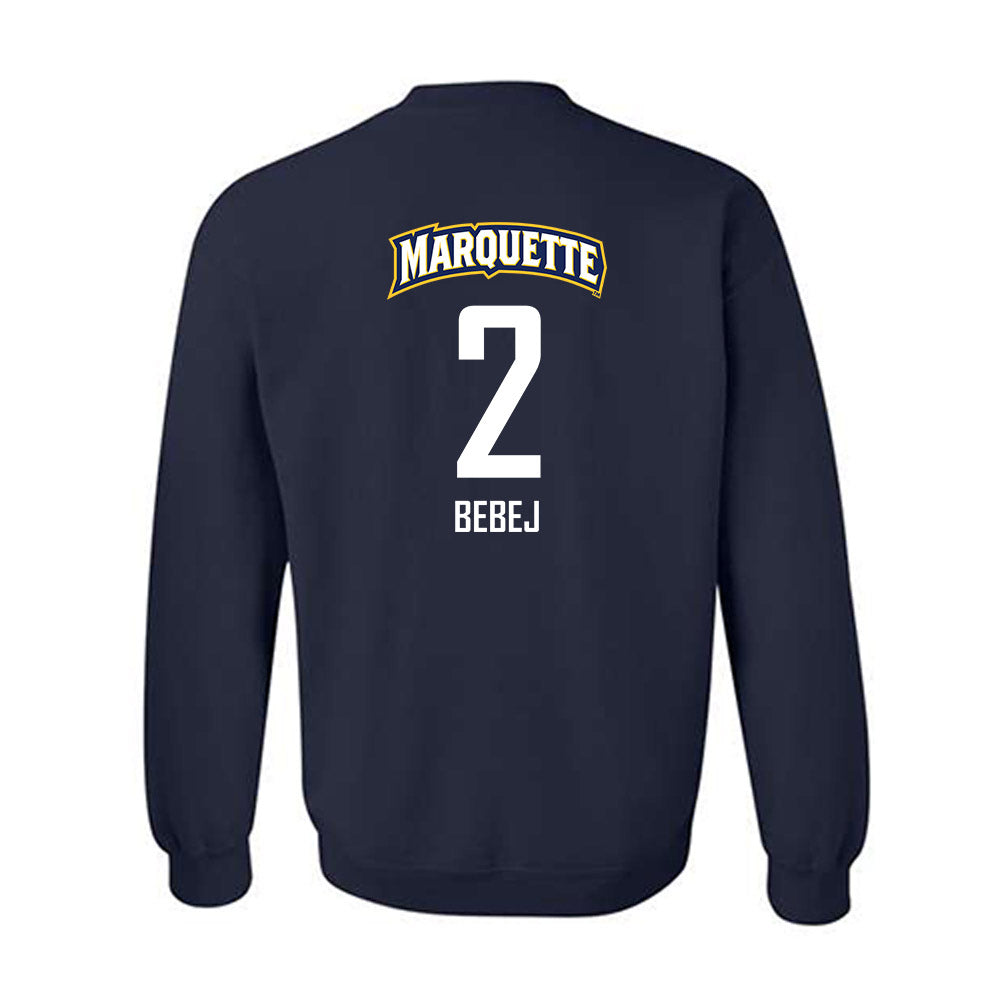 Marquette - NCAA Men's Soccer : Kyle Bebej - Navy Replica Shersey Sweatshirt