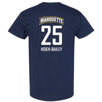 Marquette - NCAA Men's Soccer : Jai Hsieh-Bailey - Navy Replica Shersey Short Sleeve T-Shirt