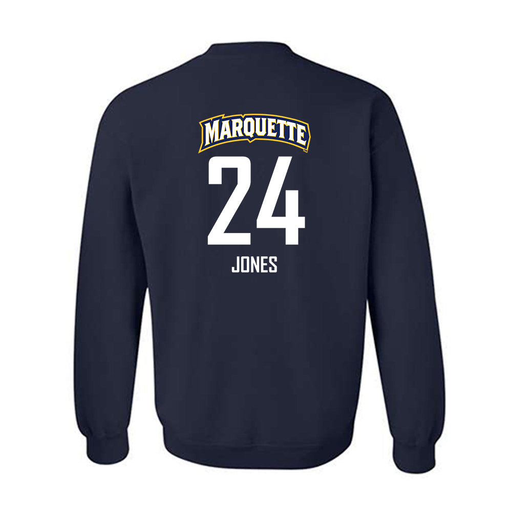 Marquette - NCAA Men's Soccer : Donny Jones - Navy Replica Shersey Sweatshirt