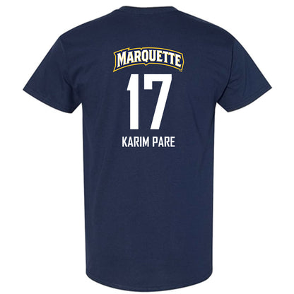 Marquette - NCAA Men's Soccer : Abdoul Karim Pare - Navy Replica Shersey Short Sleeve T-Shirt