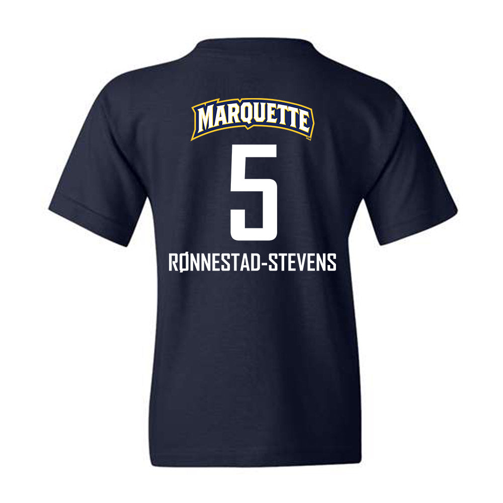 Marquette - NCAA Men's Soccer : Tristan Ronnestad-Stevens - Navy Replica Shersey Youth T-Shirt
