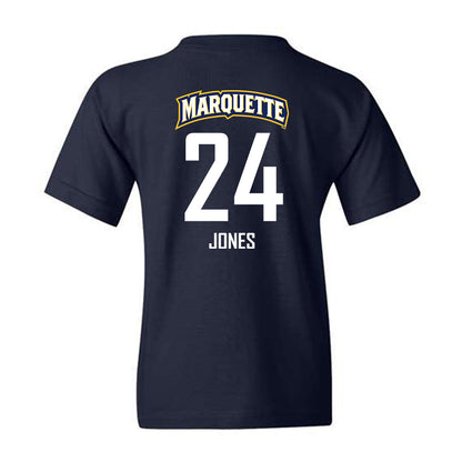 Marquette - NCAA Men's Soccer : Donny Jones - Navy Replica Shersey Youth T-Shirt
