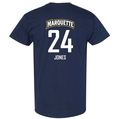 Marquette - NCAA Men's Soccer : Donny Jones - Navy Replica Shersey Short Sleeve T-Shirt