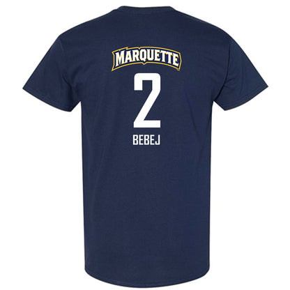 Marquette - NCAA Men's Soccer : Kyle Bebej - Navy Replica Shersey Short Sleeve T-Shirt