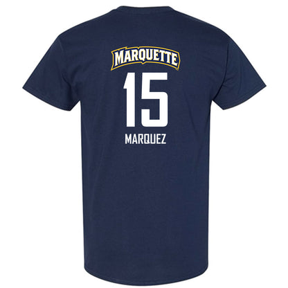 Marquette - NCAA Men's Soccer : Christian Marquez - Navy Replica Shersey Short Sleeve T-Shirt