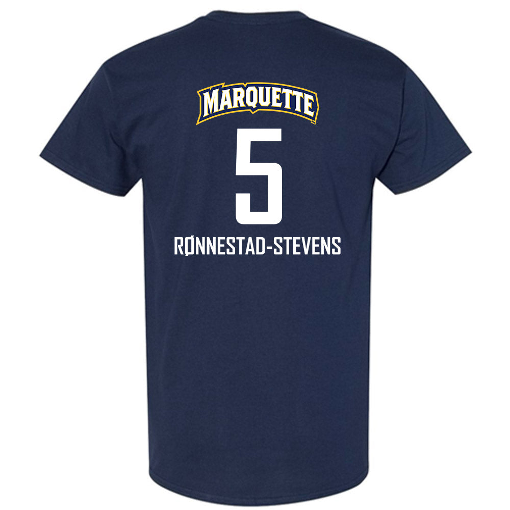 Marquette - NCAA Men's Soccer : Tristan Ronnestad-Stevens - Navy Replica Shersey Short Sleeve T-Shirt