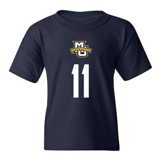 Marquette - NCAA Men's Soccer : Heriberto Soto - Navy Replica Shersey Youth T-Shirt