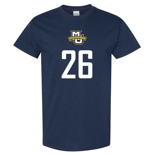 Marquette - NCAA Men's Soccer : Joey Fitzgerald - Navy Replica Shersey Short Sleeve T-Shirt