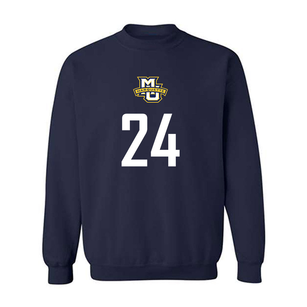 Marquette - NCAA Men's Soccer : Donny Jones - Navy Replica Shersey Sweatshirt