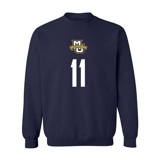 Marquette - NCAA Men's Soccer : Heriberto Soto - Navy Replica Shersey Sweatshirt