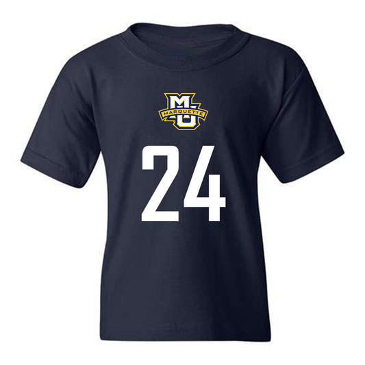 Marquette - NCAA Men's Soccer : Donny Jones - Navy Replica Shersey Youth T-Shirt