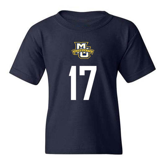 Marquette - NCAA Men's Soccer : Abdoul Karim Pare - Navy Replica Shersey Youth T-Shirt