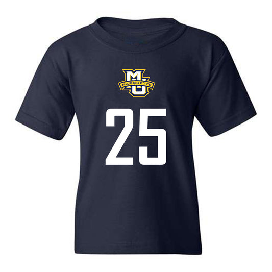 Marquette - NCAA Men's Soccer : Jai Hsieh-Bailey - Navy Replica Shersey Youth T-Shirt