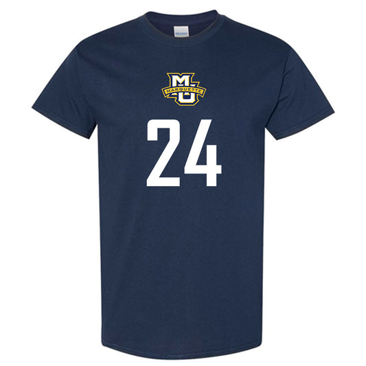 Marquette - NCAA Men's Soccer : Donny Jones - Navy Replica Shersey Short Sleeve T-Shirt