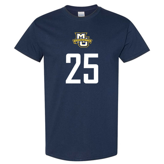 Marquette - NCAA Men's Soccer : Jai Hsieh-Bailey - Navy Replica Shersey Short Sleeve T-Shirt