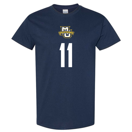 Marquette - NCAA Men's Soccer : Heriberto Soto - Navy Replica Shersey Short Sleeve T-Shirt