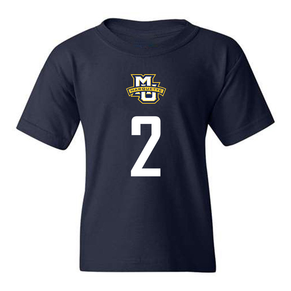 Marquette - NCAA Men's Soccer : Kyle Bebej - Navy Replica Shersey Youth T-Shirt