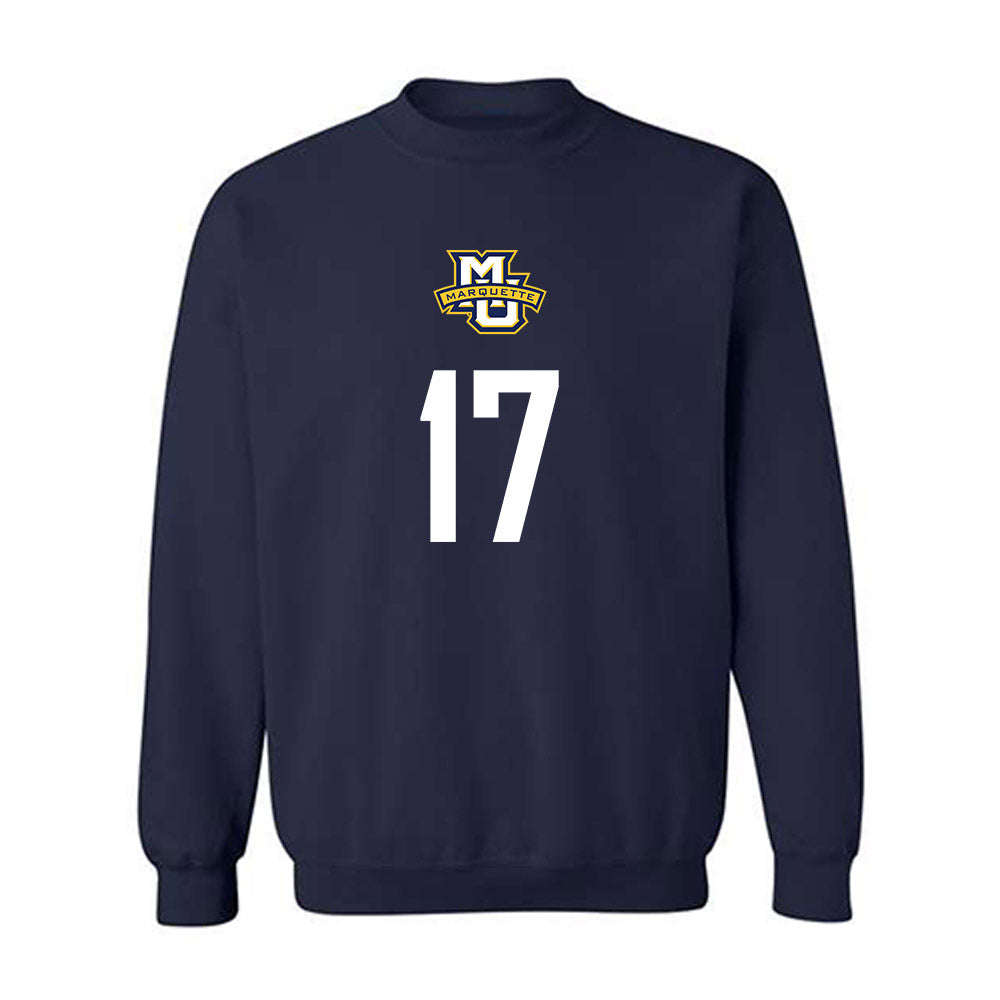 Marquette - NCAA Men's Soccer : Abdoul Karim Pare - Navy Replica Shersey Sweatshirt