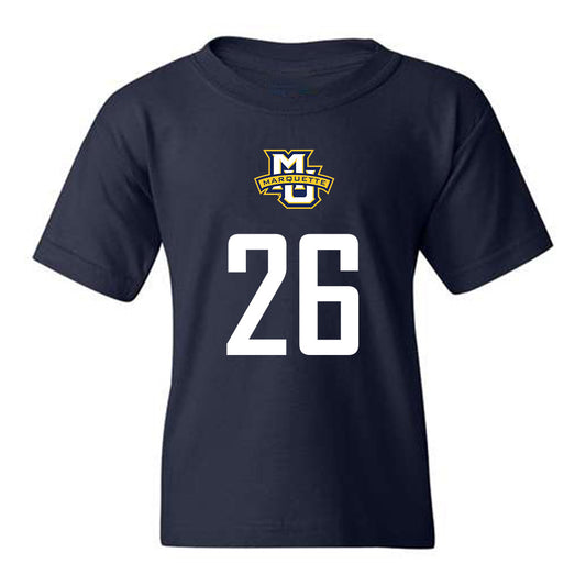 Marquette - NCAA Men's Soccer : Joey Fitzgerald - Navy Replica Shersey Youth T-Shirt