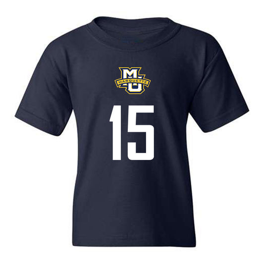 Marquette - NCAA Men's Soccer : Christian Marquez - Navy Replica Shersey Youth T-Shirt