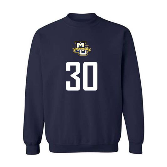 Marquette - NCAA Men's Soccer : Ryan Koschik - Navy Replica Shersey Sweatshirt