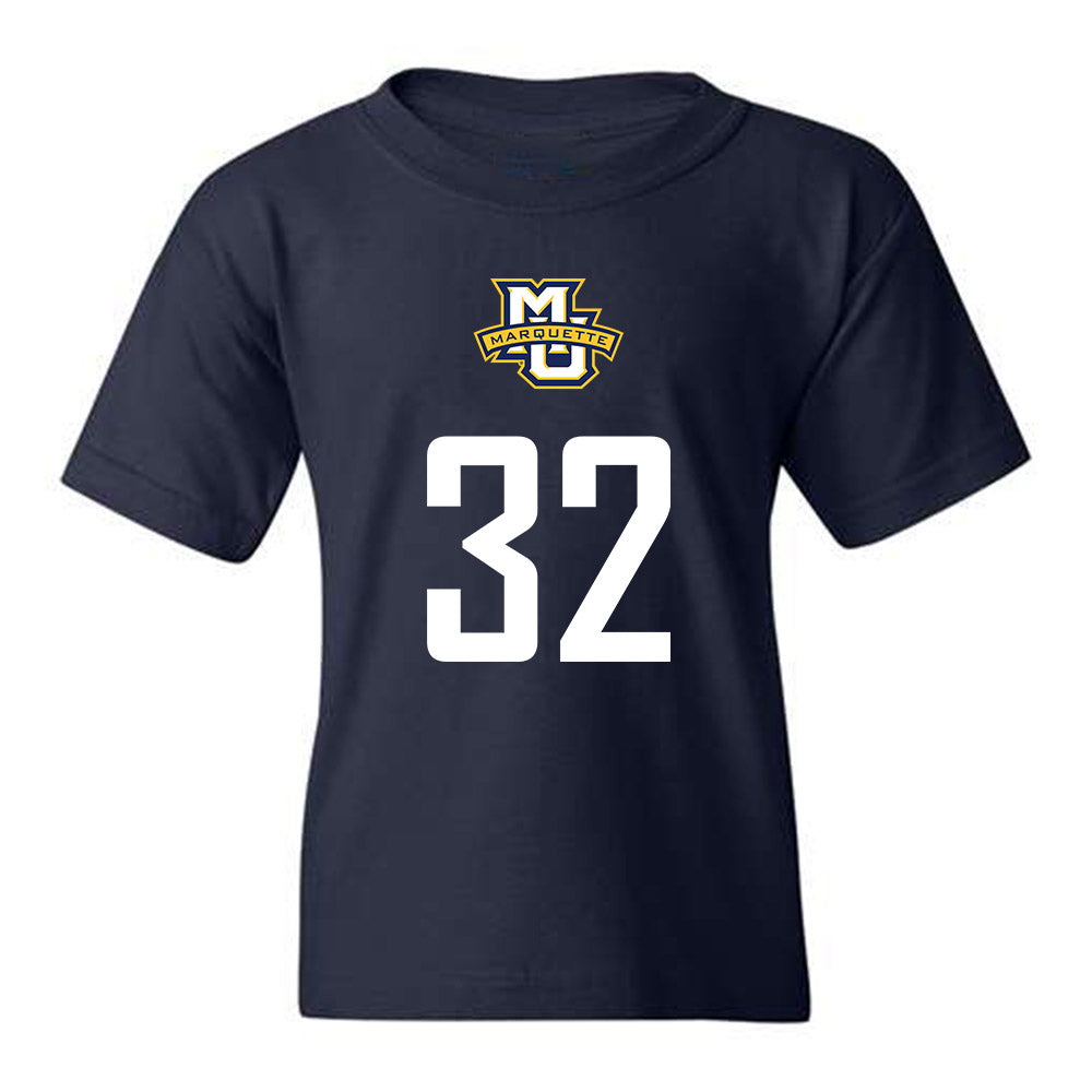 Marquette - NCAA Men's Soccer : Patrick Crantz - Navy Replica Shersey Youth T-Shirt