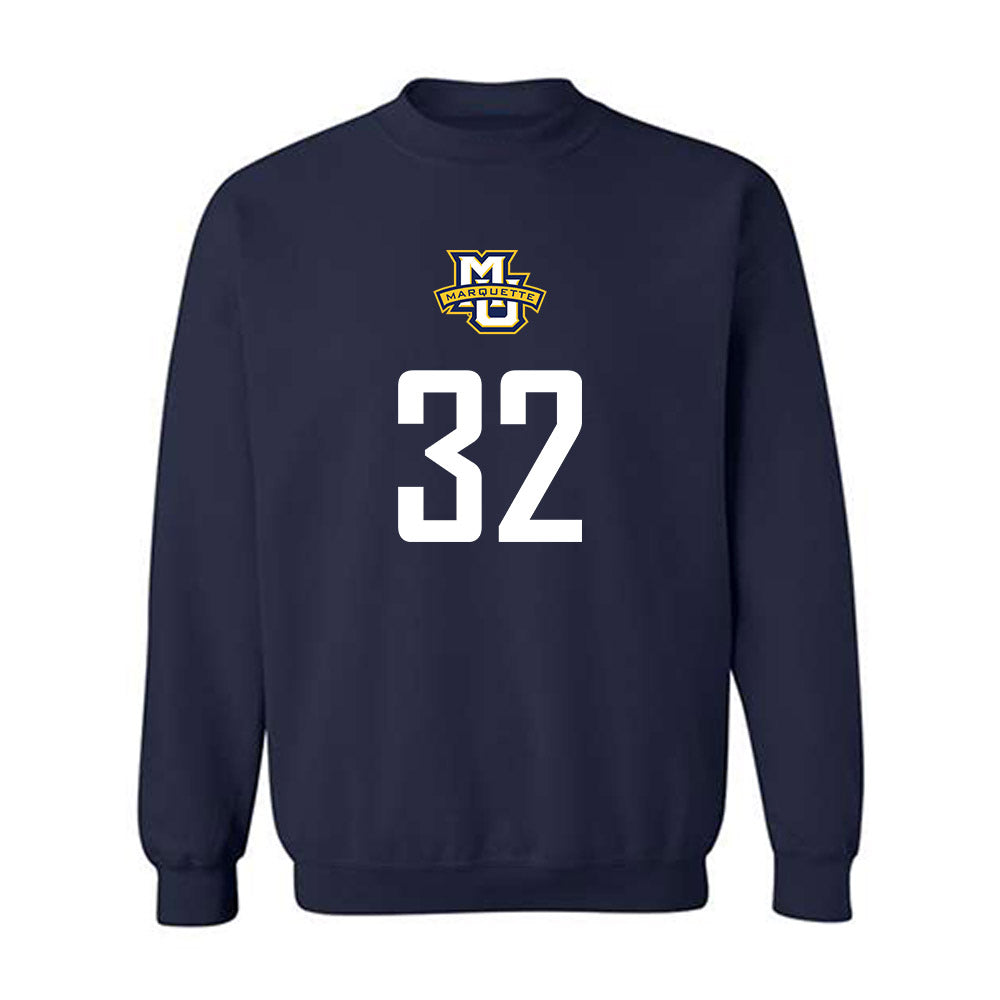 Marquette - NCAA Men's Soccer : Patrick Crantz - Navy Replica Shersey Sweatshirt