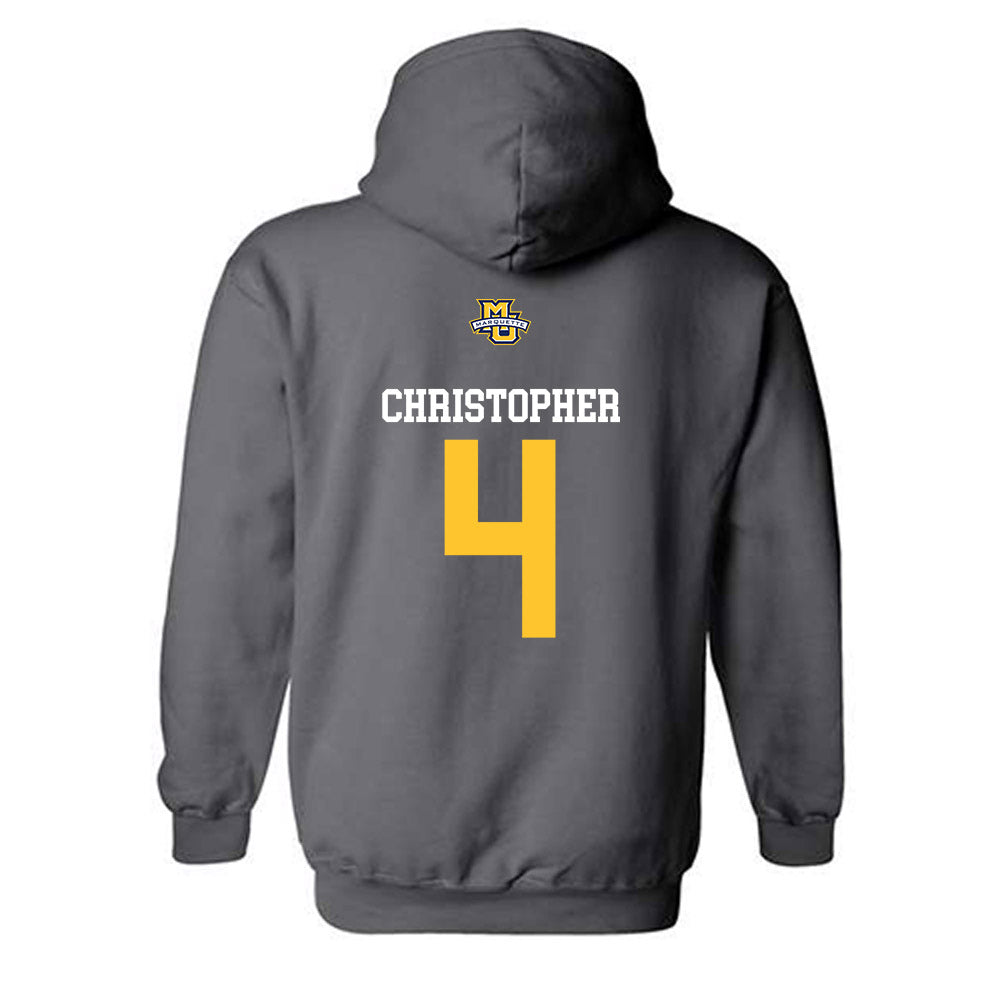 Marquette - NCAA Women's Soccer : Carly Christopher - Charcoal Replica Shersey Hooded Sweatshirt