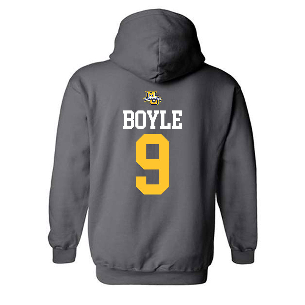 Marquette - NCAA Women's Soccer : Aislinn Boyle - Charcoal Replica Shersey Hooded Sweatshirt