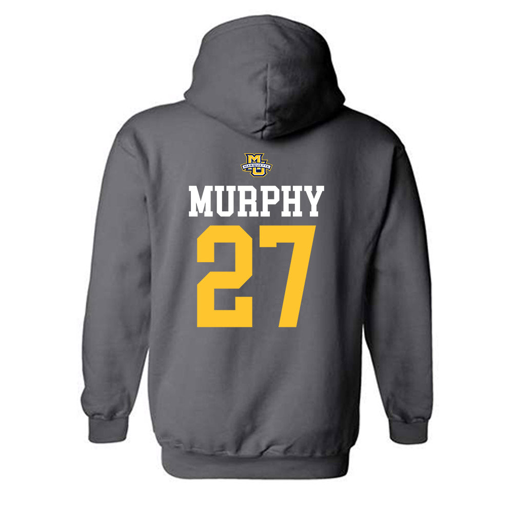 Marquette - NCAA Women's Soccer : Carina Murphy - Charcoal Replica Shersey Hooded Sweatshirt