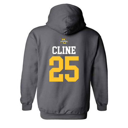 Marquette - NCAA Women's Soccer : Caroline Cline - Charcoal Replica Shersey Hooded Sweatshirt