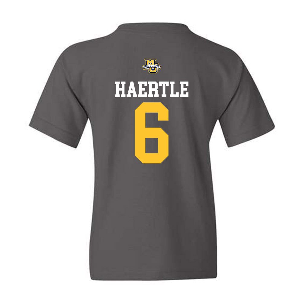 Marquette - NCAA Women's Soccer : Mia Haertle - Charcoal Replica Shersey Youth T-Shirt