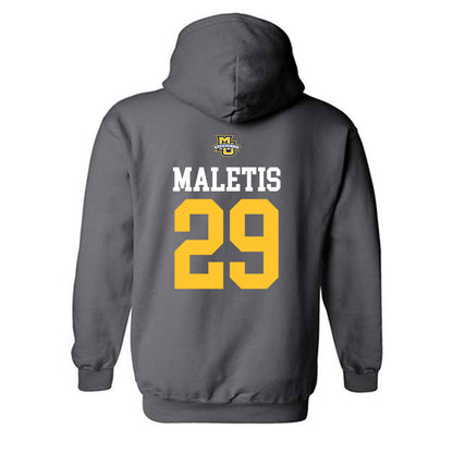 Marquette - NCAA Women's Soccer : Alexa Maletis - Charcoal Replica Shersey Hooded Sweatshirt