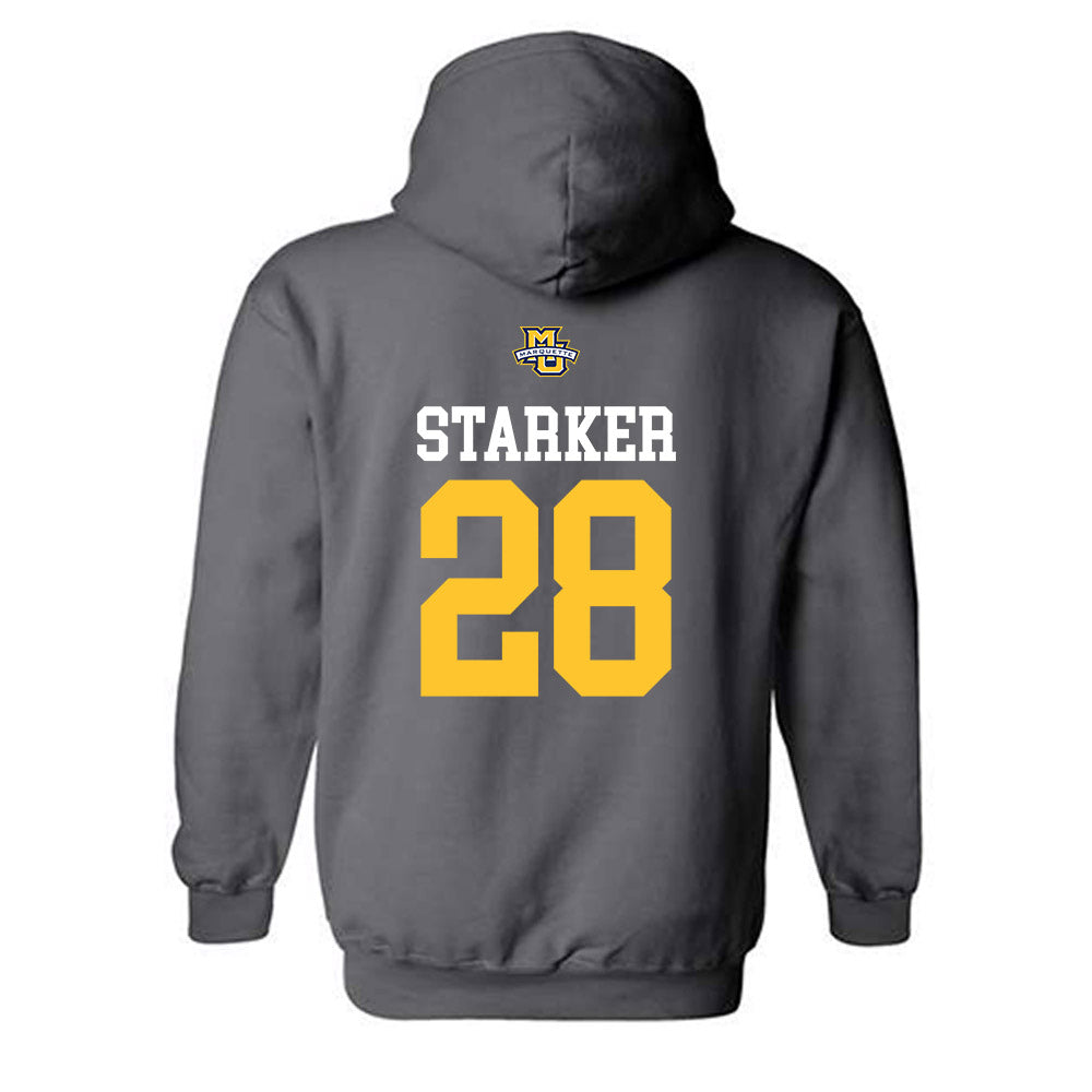 Marquette - NCAA Women's Soccer : Maggie Starker - Charcoal Replica Shersey Hooded Sweatshirt