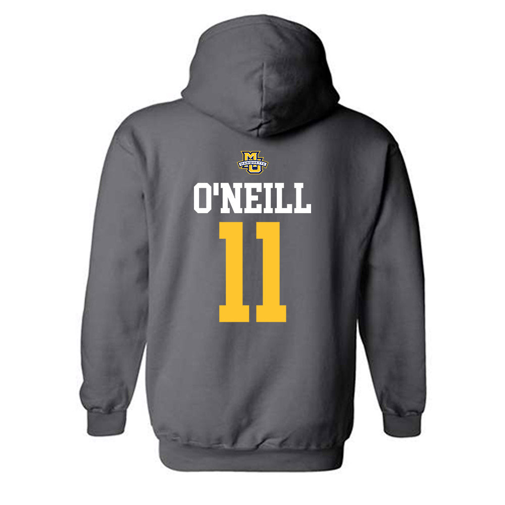 Marquette - NCAA Women's Soccer : Julia O'Neill - Charcoal Replica Shersey Hooded Sweatshirt