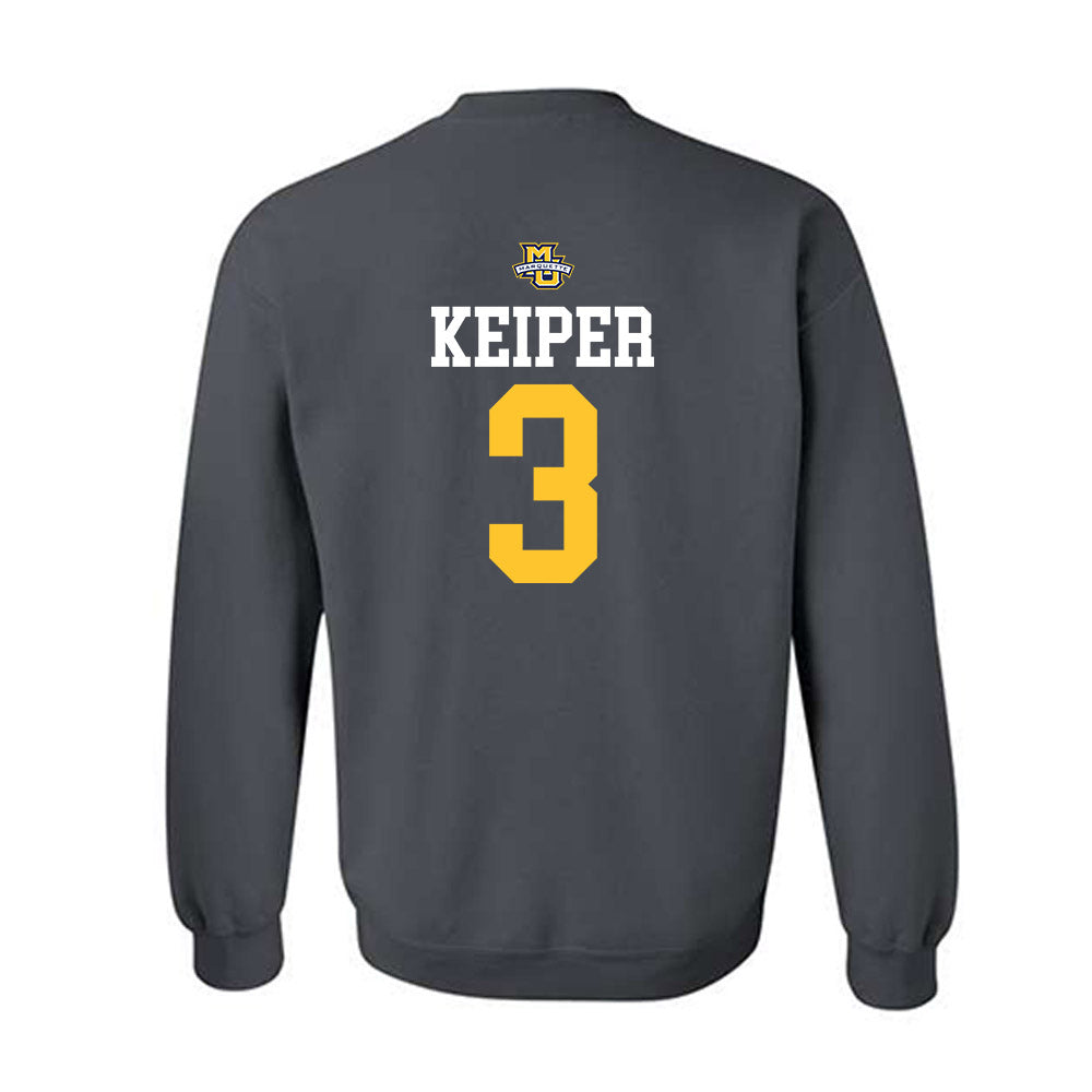 Marquette - NCAA Women's Soccer : Molly Keiper - Charcoal Replica Shersey Sweatshirt