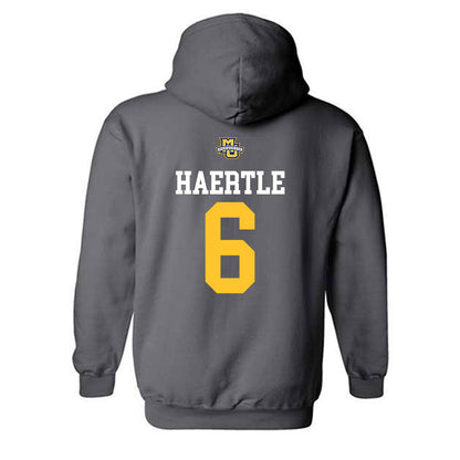 Marquette - NCAA Women's Soccer : Mia Haertle - Charcoal Replica Shersey Hooded Sweatshirt