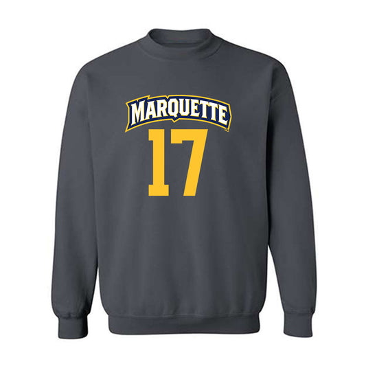 Marquette - NCAA Women's Soccer : Cate Downs - Charcoal Replica Shersey Sweatshirt