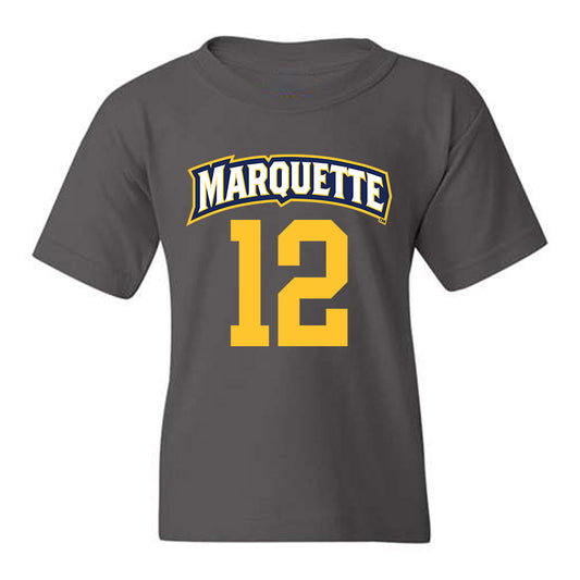 Marquette - NCAA Women's Soccer : Abby Ruhland - Charcoal Replica Shersey Youth T-Shirt