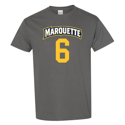 Marquette - NCAA Women's Soccer : Mia Haertle - Charcoal Replica Shersey Short Sleeve T-Shirt